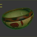 Artistic Hand Painted Tableware Set Featuring Red Rim Orange Body And Black Dots
