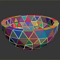 Colorful Geometric Dinnerware Set With Triangular Pattern Bowl And Vibrant Modern Design