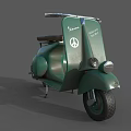Vintage Green Lambretta Scooter With Two Brown Seats And Classic Design