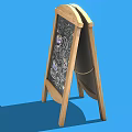 Wooden Chalkboard Signboard With Tea Time Text And Tea Cup Illustrations