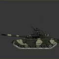 Military Tank With Camouflage Paint Turret Gun Barrel And Track System