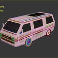 minibus minivan driverless bus school bus van box car 3d model