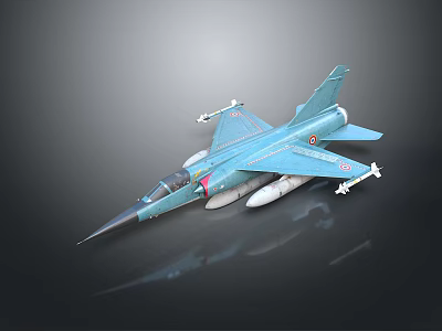 Blue Spacecraft Model With Attached Modules Showcased On Dark Background 3d model