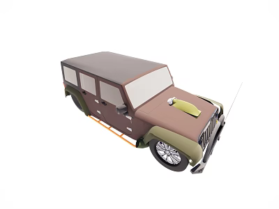 Classic Brown And Gray Jeep With Gray Roof And Alloy Wheels 3d model