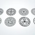 New Chinese Style Floor Tile Paving and Carving 3d model