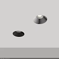 Modern Black And White Recessed Spotlights On Gray Ceiling With Warm Illumination