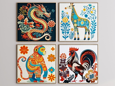 animal decorative painting model