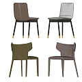 Modern Leisure Chairs In Multiple Colors With Leather Upholstery Ergonomic Backrest And Metal Legs