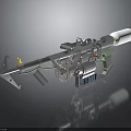 Modern Tactical Weapon With Mechanical Structure White Barrel Gear System And Magazine