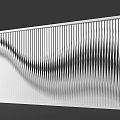 Modern Metallic Feature Wall With Stylish Wavy Vertical Slats Design