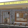 Cozy Dessert Shop Interior With Wooden Decor Display Counter Fresh Pastries And Tables
