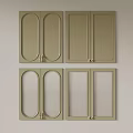 Four Different Light Green Cabinet Door Designs With Panel And Glass Styles