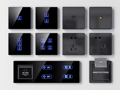 Modern Switch Socket Panel 3d model