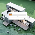 Scenic Modern Container Detached Villa With Wooden Deck And Grass Surroundings