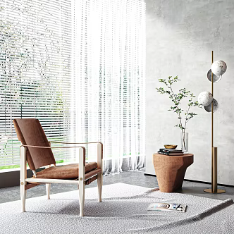 Modern leisure chair leisure single chair 3d model