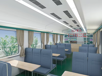 Train Restaurant Modern Restaurant 3d model