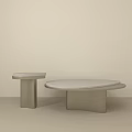 Modern Minimalist Coffee Table Set With Marble Top And Sleek Base Design 3d model