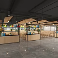 Professional Commercial Catering Kitchen With Stainless Steel Workstations Stoves Ceiling Lights And Ceramic Tile Floor