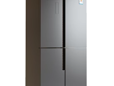 Silver Stainless Steel Refrigerator Freezer Four Door Design for Modern Kitchen Interior 3d model