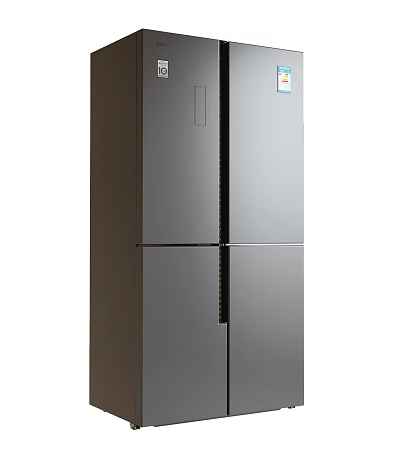 Silver Stainless Steel Refrigerator Freezer Four Door Design for Modern Kitchen Interior 3d model