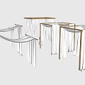 White Drapes and Golden Frames in Different Event Decoration Styles 3d model