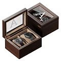 Luxury Watches Stored in Wooden Boxes with Transparent Lids and Letter A