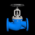 Industrial Blue Pipeline Valve With Flange Connection And Handwheel Control