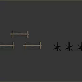 Multiple Metal Cross Shaped Brackets In Gold And Silver Color Arranged On Dark Background