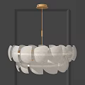 Elegant Modern Chandelier Interior Design With White Petal Shades And Gold Metal Frame