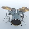 Silver Professional Drum Set With Cymbals Stands And Quality Musical Equipment