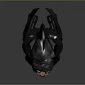 Fantasy Character With Creature Inspired Horned Headpiece Masked Face And Vibrant Eyes 3D Render
