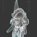 Spooky Fantasy Monster With Pointed Hat Twisted Face And Long Fingers