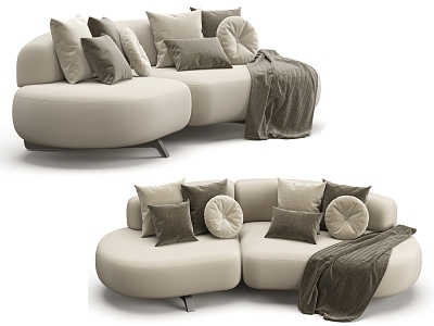 Multiplayer Sofa Nordic Fabric Sofa Shaped Sofa model