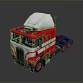 Red and White Semi Truck With Shiny Exterior And Modern Cab Design