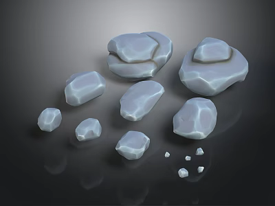 Natural Wood And Stone Decorative Pieces With Various Sizes And Natural Textures 3d model