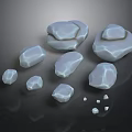 Natural Wood And Stone Decorative Pieces With Various Sizes And Natural Textures