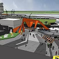 Contemporary Commercial Landscape Featuring Open Plaza Pedestrians Greenery And Modern Architecture