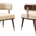 Modern Single Accent Chairs with Beige Green Upholstered Seats and Wooden Frames