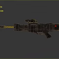 Futuristic Black Sci Fi Rifle With Scope And Red Triangle Marking
