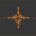 Ornate Golden Staff Weapon With Black Shaft And Intricate Top Design