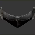 Medieval Metal Helmet with Rustic Finish Shiny Surface Decorative Design Elements Displayed in Studio