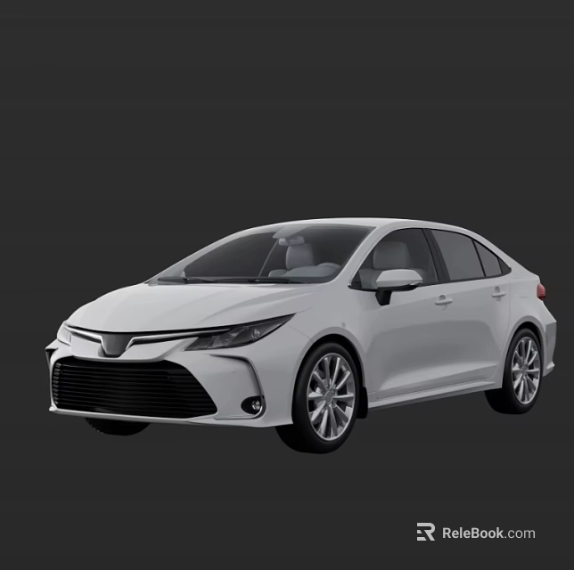 White Toyota Sedan With Modern Sleek Exterior Design And Alloy Wheels 3d model 