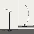 Slim Curved And Face Contour Design Floor Lamps With Warm Yellow Light