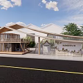 Post Station Bus Station Building Appearance 3d model