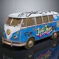 Modern bus minibus minivan driverless bus 3d model