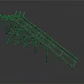 Metal Bridge Frame Structure Featuring Crossed Metal Bars And Support Legs
