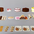 Modern Cake Bread Cake Snack 3d model
