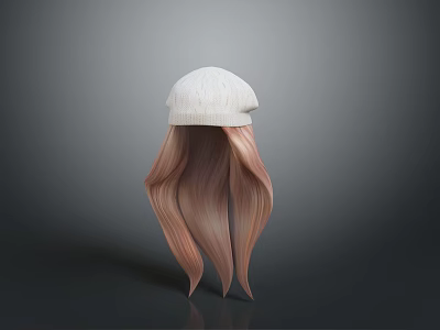 Game and Movie Character With White Knit Beanie and Long Brown Hair 3d model
