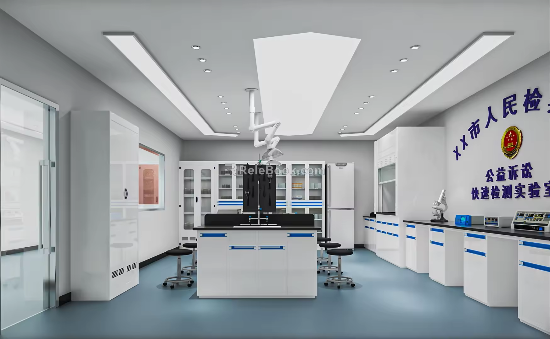 Modern Laboratory Physics Laboratory Tables and Chairs Laboratory Equipment Laboratory Research Room 3d model