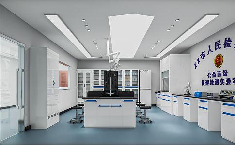 Modern Laboratory Physics Laboratory Tables and Chairs Laboratory Equipment Laboratory Research Room 3d model